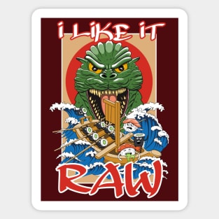 I like it raw - Sushi Lover Quote Sticker